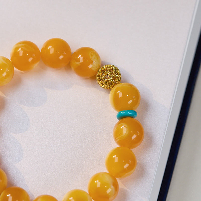 Buddha Stones Amber Gourd Multilayer Confidence Bracelet - image 4