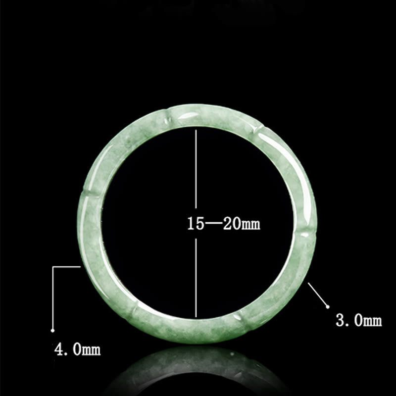 Buddha Stones Natural Bamboo Design Jade Abundance Ring - image 8