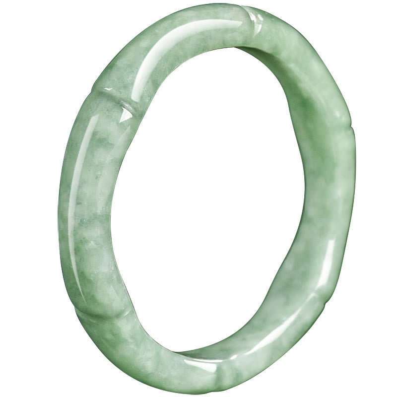 Buddha Stones Natural Bamboo Design Jade Abundance Ring - image 12