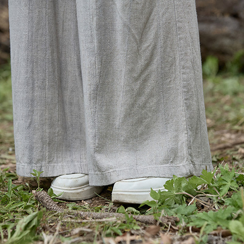Buddha Stones Casual Tie-Dye Women's Linen Wide Leg Pants With Pockets - image 21