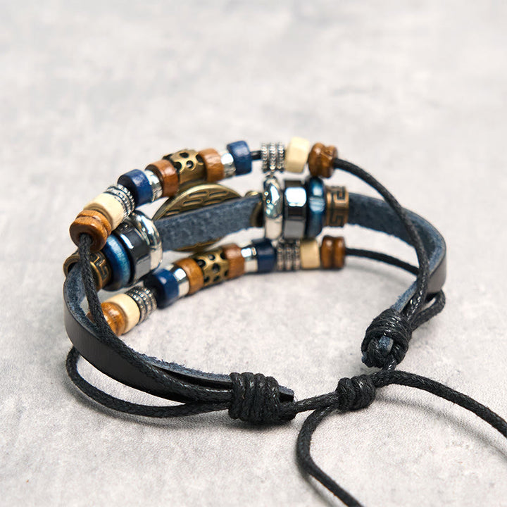 Buddha Stones Tibetan Evil Eye Leather Adjustable Protection Bracelet - image 2