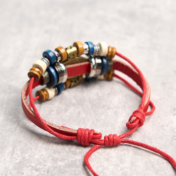 Buddha Stones Tibetan Evil Eye Leather Adjustable Protection Bracelet - image 10