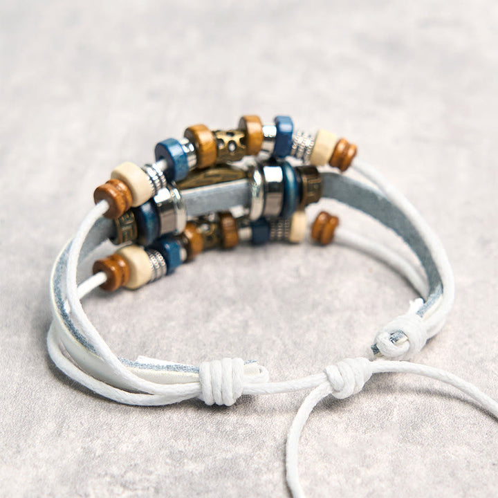 Buddha Stones Tibetan Evil Eye Leather Adjustable Protection Bracelet - image 26