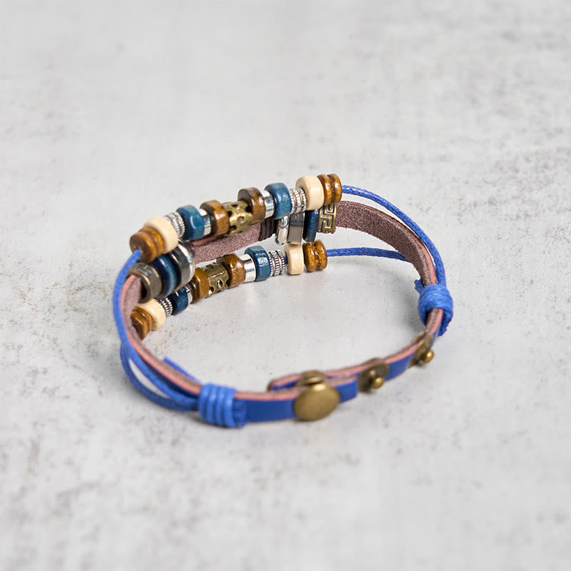 Buddha Stones Tibetan Evil Eye Leather Adjustable Protection Bracelet - image 52