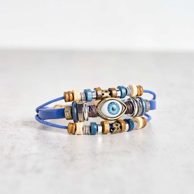 Buddha Stones Tibetan Evil Eye Leather Adjustable Protection Bracelet - image 51
