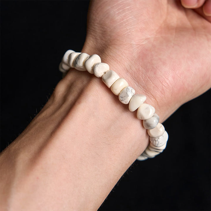 Buddha Stones White Turquoise Irregular Blocks Courage Bracelet - image 3