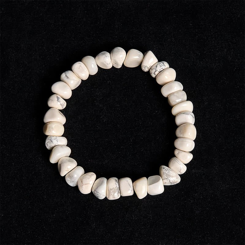 Buddha Stones White Turquoise Irregular Blocks Courage Bracelet - image 4