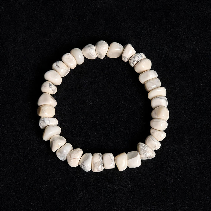 Buddha Stones White Turquoise Irregular Blocks Courage Bracelet - image 4