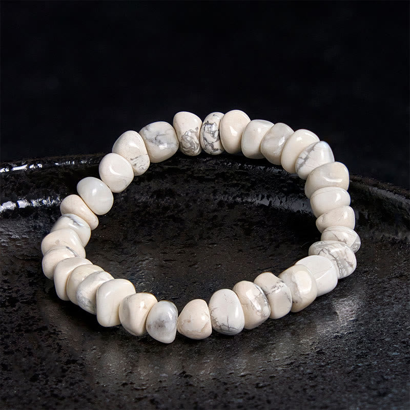 Buddha Stones White Turquoise Irregular Blocks Courage Bracelet - image 2