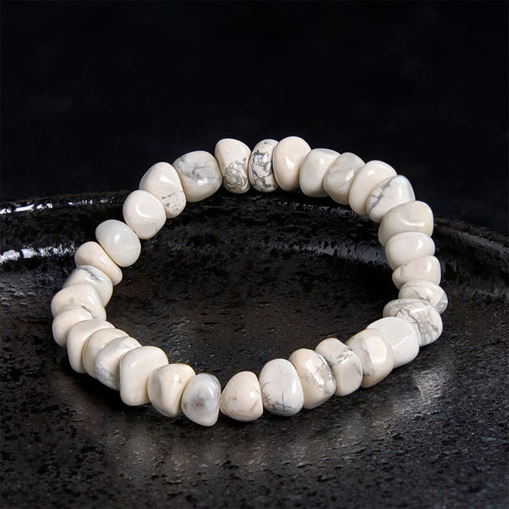 Buddha Stones White Turquoise Irregular Blocks Courage Bracelet - image 2
