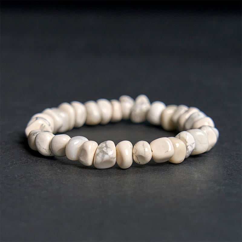 Buddha Stones White Turquoise Irregular Blocks Courage Bracelet - image 5