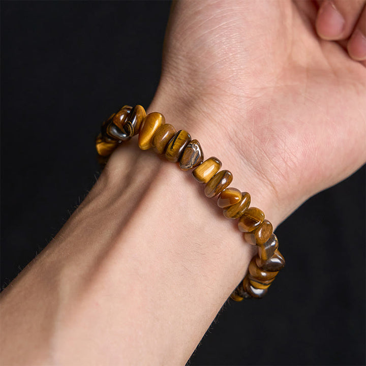 Buddha Stones Tiger Eye Irregular Blocks Courage Bracelet - image 3