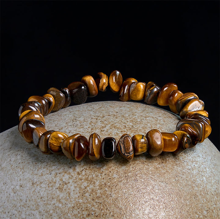 Buddha Stones Tiger Eye Irregular Blocks Courage Bracelet - image 1