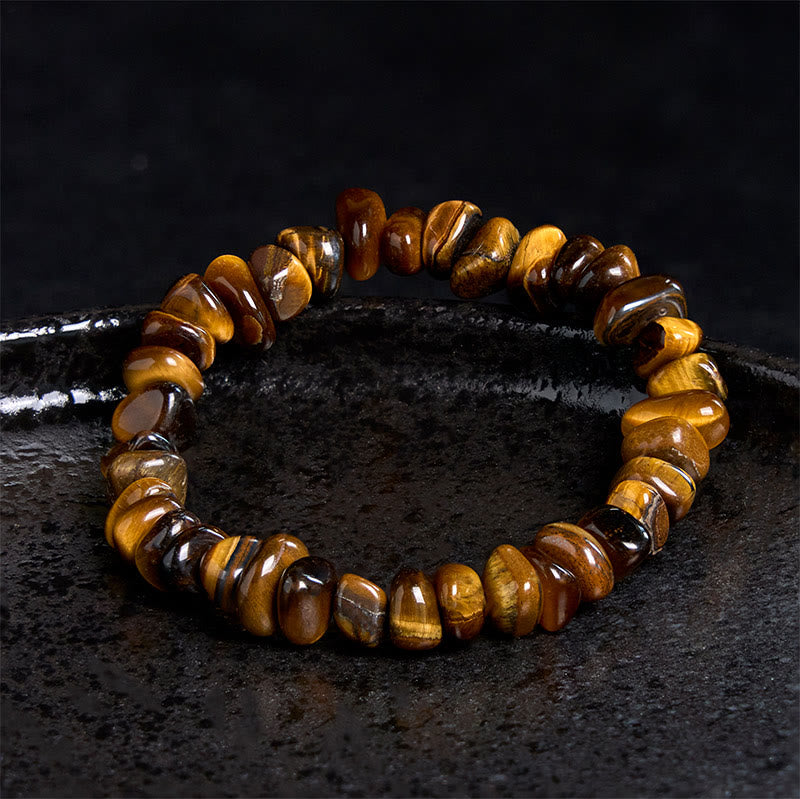 Buddha Stones Tiger Eye Irregular Blocks Courage Bracelet - image 4