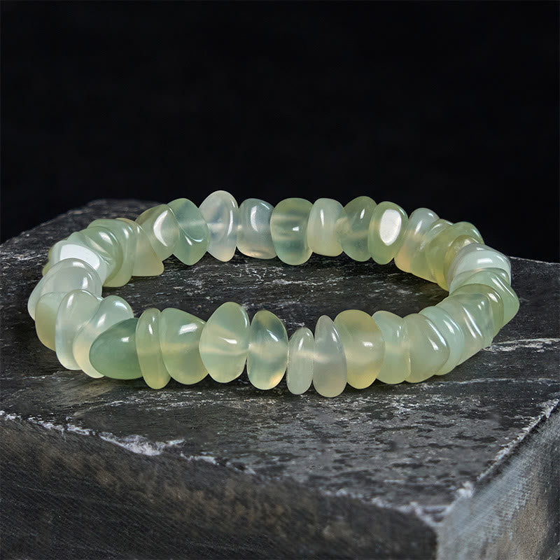 Buddha Stones Natural Peridot Irregular Blocks Peace Bracelet - 17-17.5cm - image 0
