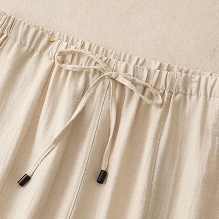 Buddha Stones Summer Drawstring Design Women's Wide Leg Pants With Pockets - image 8