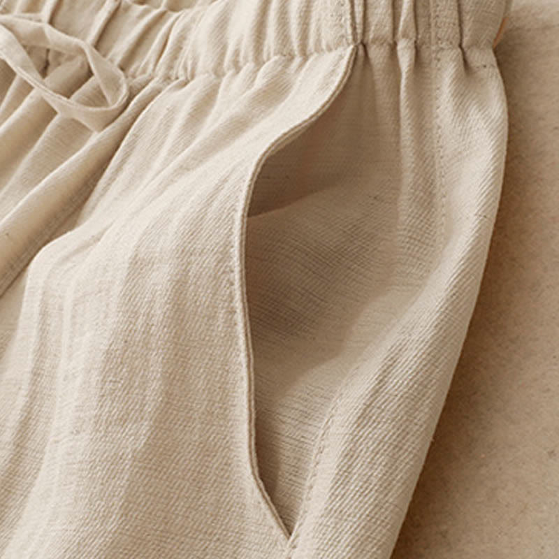Buddha Stones Summer Drawstring Design Women's Wide Leg Pants With Pockets - image 9