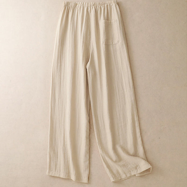 Buddha Stones Summer Drawstring Design Women's Wide Leg Pants With Pockets - image 7