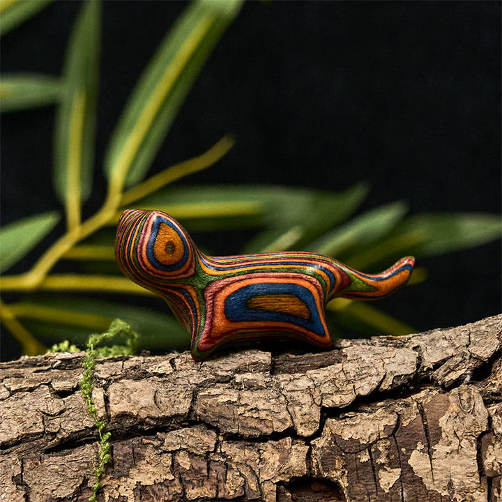 Buddha Stones Mini Rainbow Eucalyptus Walking Cat Carved Reduce Stress Decoration - image 5