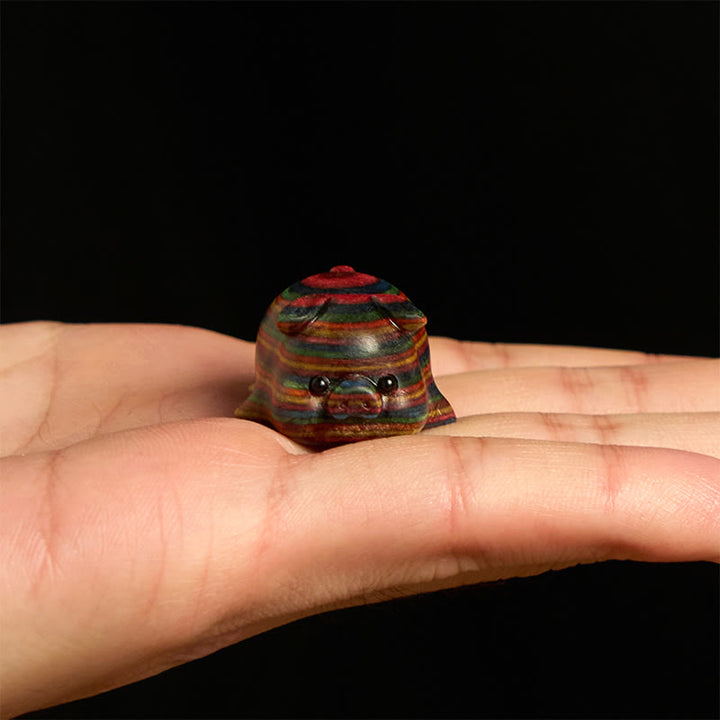 Buddha Stones 2Pcs Mini Rainbow Eucalyptus Pig Carved Positive Decoration - image 2