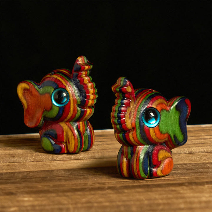 Buddha Stones "Hoping for Strength and Good Fortune" 2Pcs Mini Elephant Includes Gift Message Card - image 1