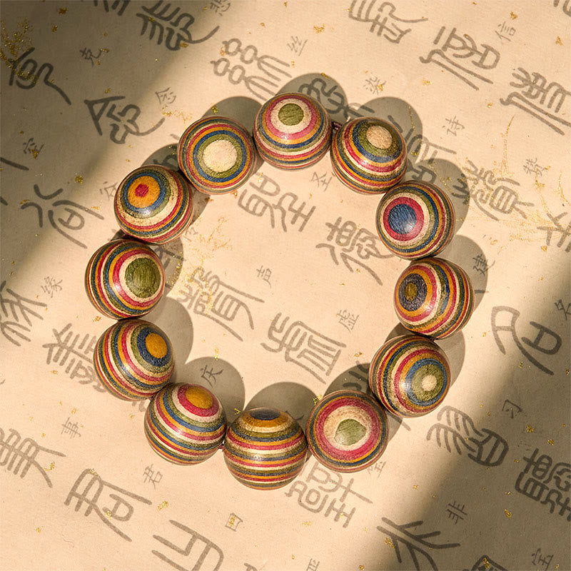 Buddha Stones Colorful Rainbow Eucalyptus Balance Bracelet - 20mm(Wrist Circumference 16-18cm) - image 0