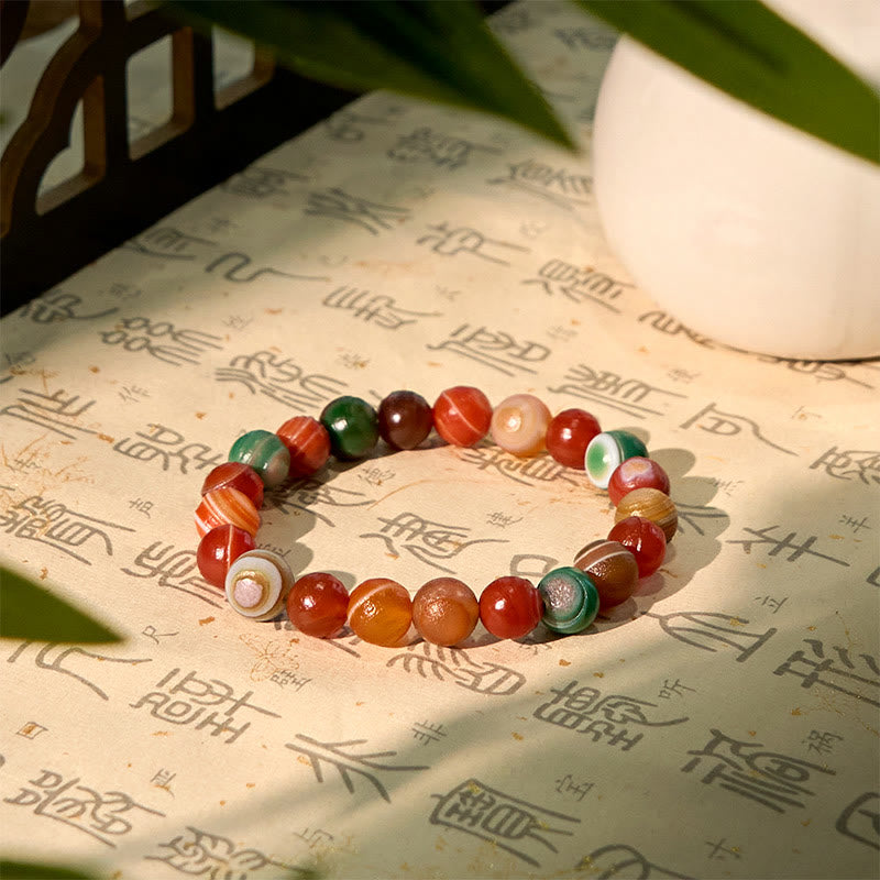 Buddha Stones Natural Alashan Agate Confidence Bracelet - Alashan Agate(Bead Size: 12mm) - image 0
