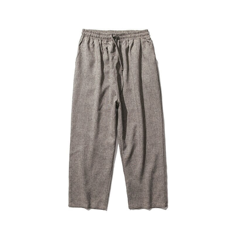 Buddha Stones Summer Plain Men's 7-8 Length Cotton Linen Pants With Pockets - image 9