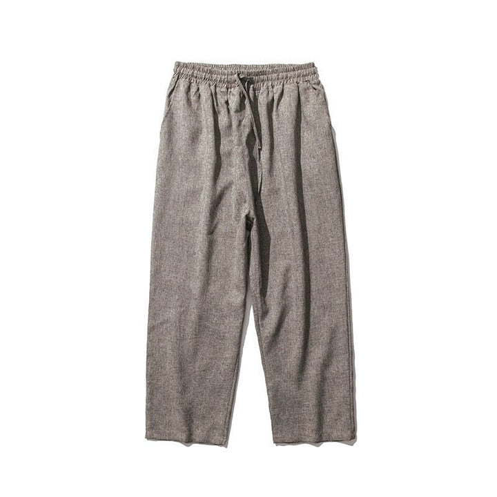 Buddha Stones Summer Plain Men's 7-8 Length Cotton Linen Pants With Pockets - image 9