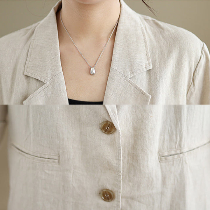 Buddha Stones Spring Solid Color Long Sleeve Women's Jacket With Pockets - image 4