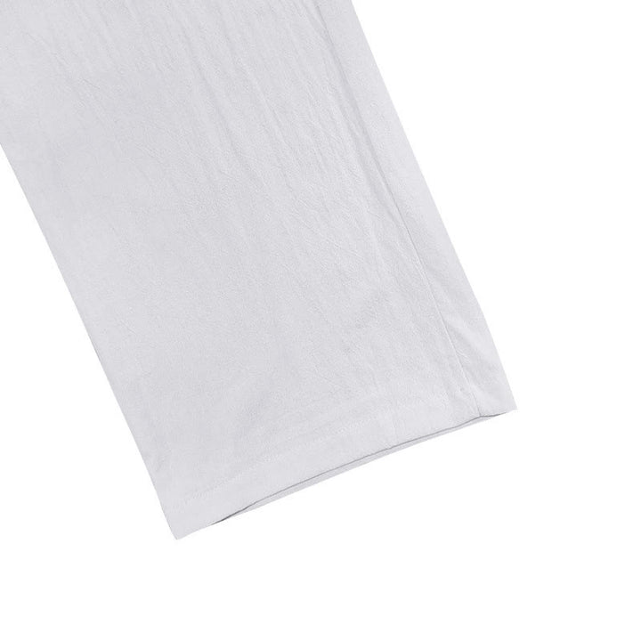 Buddha Stones Casual Plain Color Buttons Men's Cotton Pants With Pockets - image 4