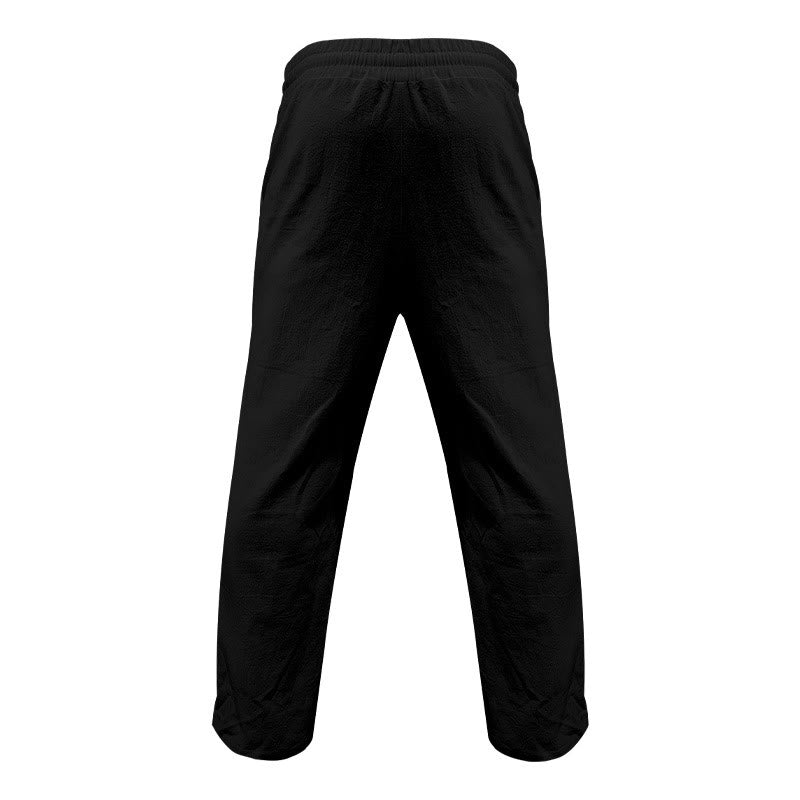 Buddha Stones Casual Plain Color Buttons Men's Cotton Pants With Pockets - image 14