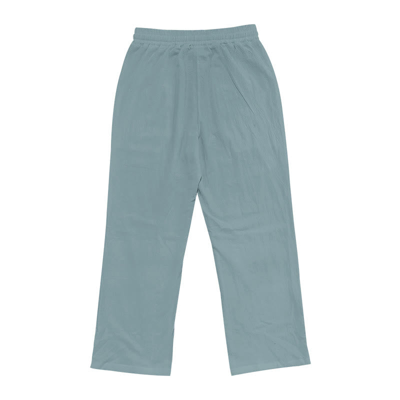 Buddha Stones Casual Plain Color Buttons Men's Cotton Pants With Pockets - image 18