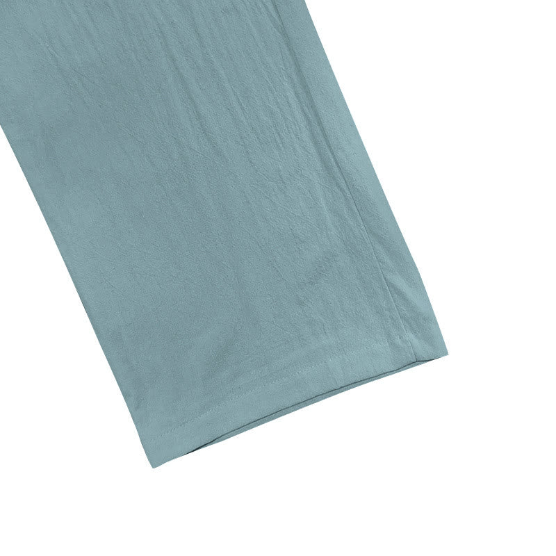 Buddha Stones Casual Plain Color Buttons Men's Cotton Pants With Pockets - image 13