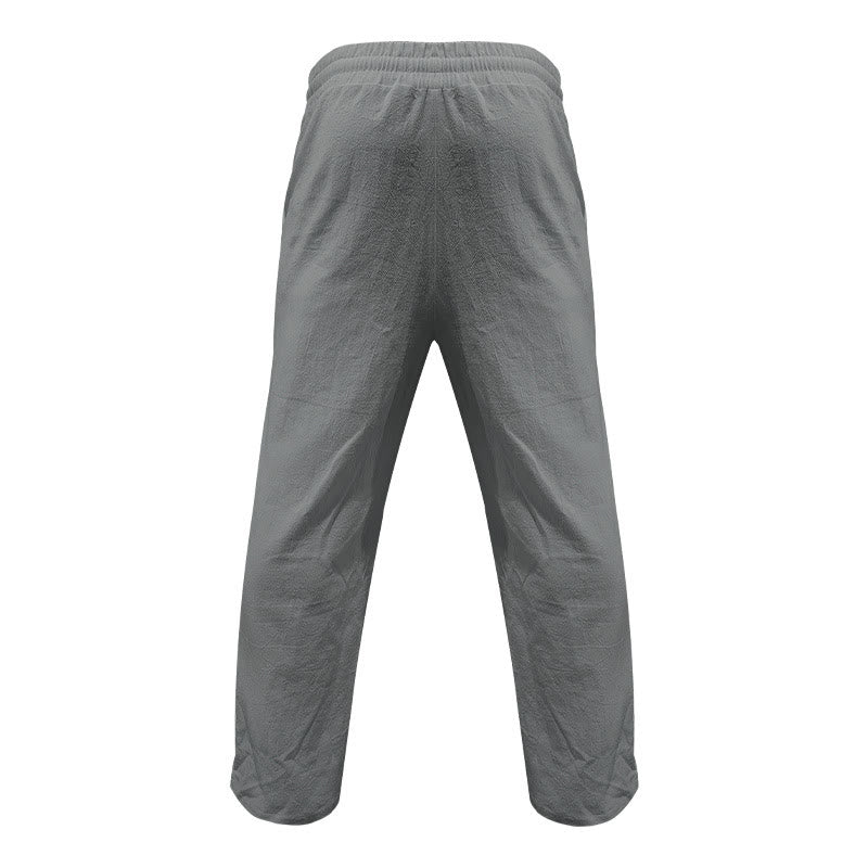 Buddha Stones Casual Plain Color Buttons Men's Cotton Pants With Pockets - image 29