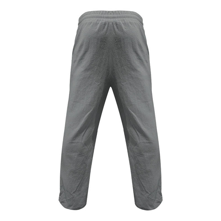 Buddha Stones Casual Plain Color Buttons Men's Cotton Pants With Pockets - image 15