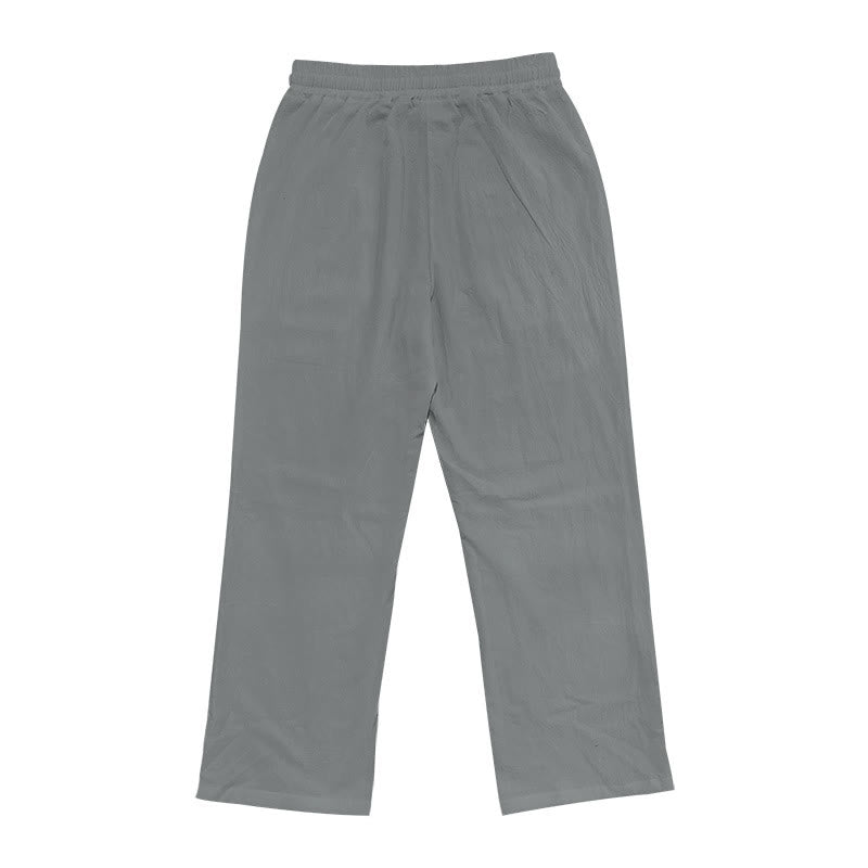 Buddha Stones Casual Plain Color Buttons Men's Cotton Pants With Pockets - image 26