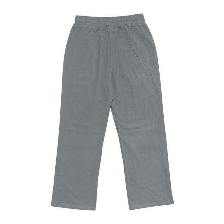 Buddha Stones Casual Plain Color Buttons Men's Cotton Pants With Pockets - image 26
