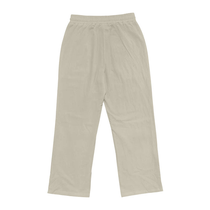 Buddha Stones Casual Plain Color Buttons Men's Cotton Pants With Pockets - image 34