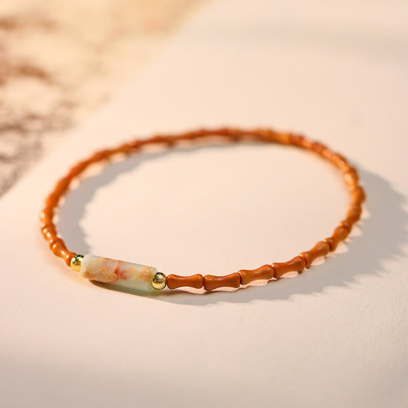Buddha Stones Ultra-fine Olive Pit Peace Bracelet - Olive Pit & Shoushan Stone(Wrist Circumference:14-16cm) - image 0