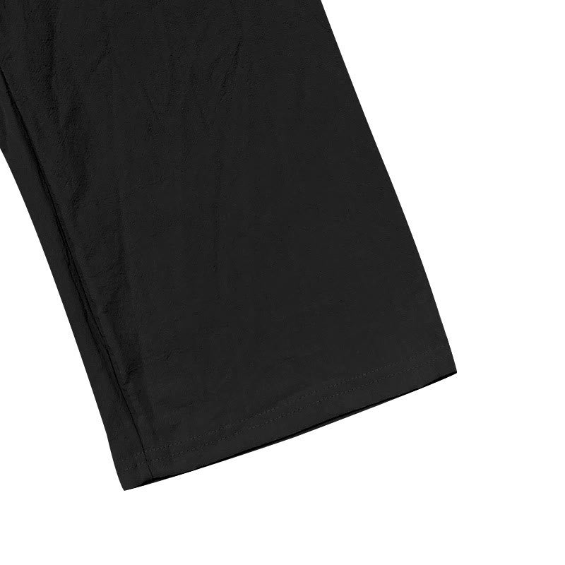 Buddha Stones Solid Color Buttons Drawstring Men's Cotton Pants With Pockets - image 18