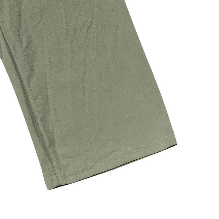 Buddha Stones Solid Color Buttons Drawstring Men's Cotton Pants With Pockets - image 31