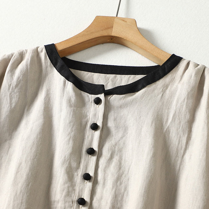 Buddha Stones Buttons Design Women's Long Sleeve Coat With Pockets - image 3