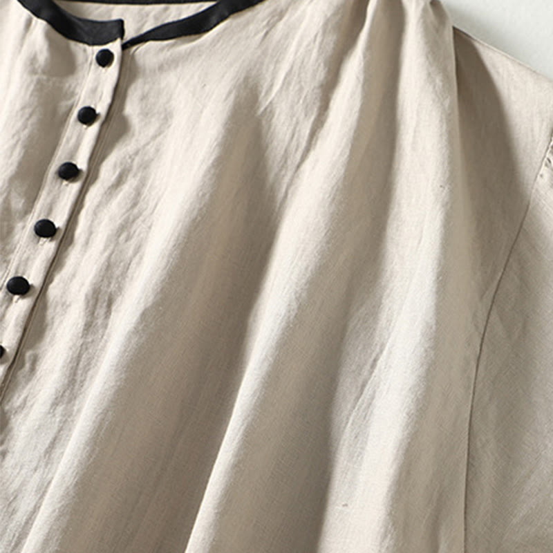 Buddha Stones Buttons Design Women's Long Sleeve Coat With Pockets - image 5