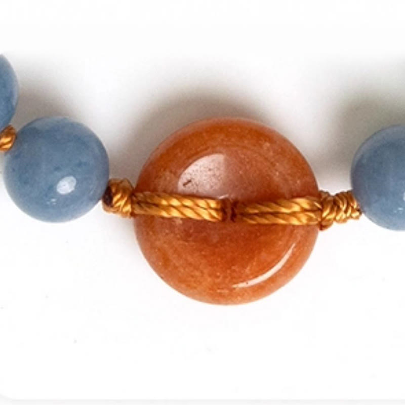 Buddha Stones Colored Aventurine Peace Buckle Cure Bracelet - image 13