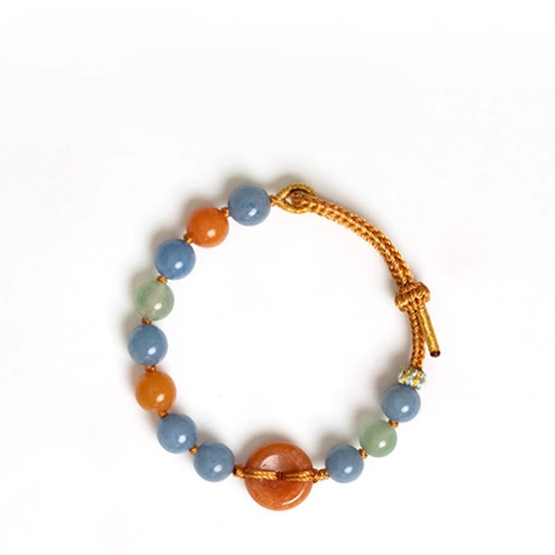 Buddha Stones Colored Aventurine Peace Buckle Cure Bracelet - image 10