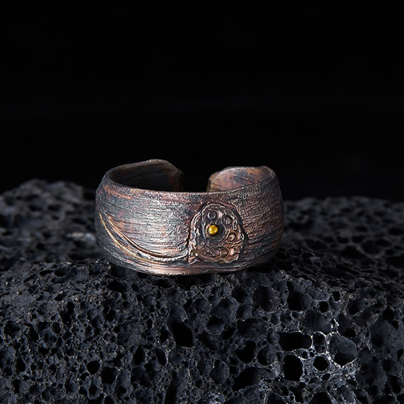 Buddha Stones 999 Sterling Silver Lotus Balance Ring - image 1