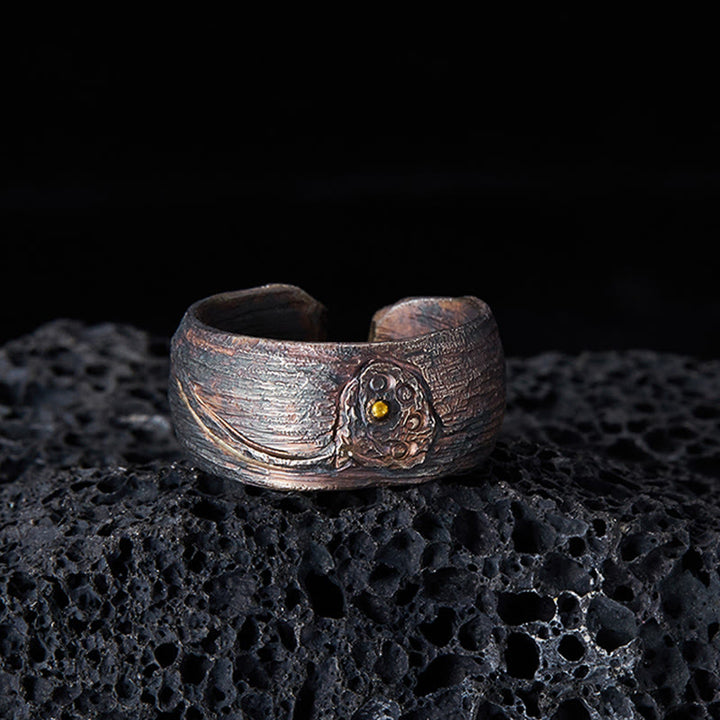 Buddha Stones 999 Sterling Silver Lotus Balance Ring - image 1