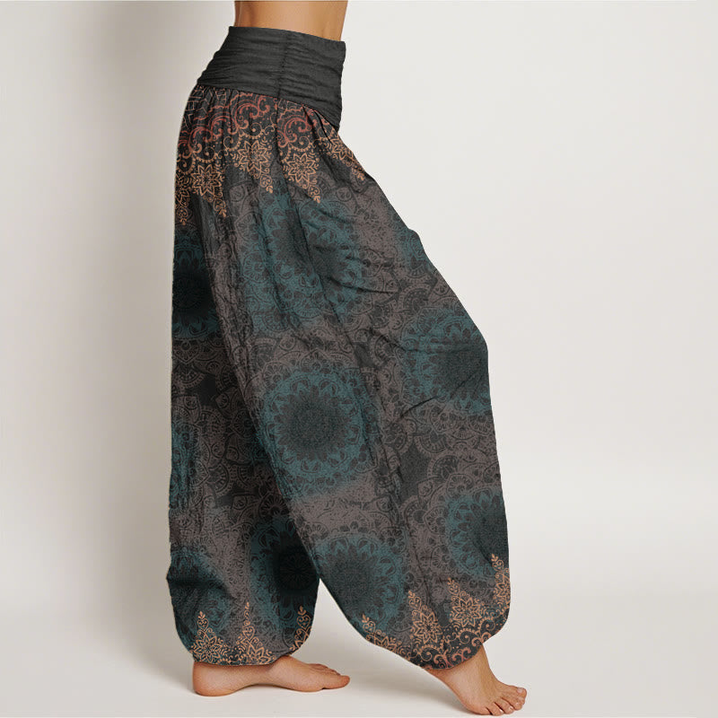 Buddha Stones Pure Cotton Triangular Mandala Patterns Women's Elastic Waist Harem Pants - image 6