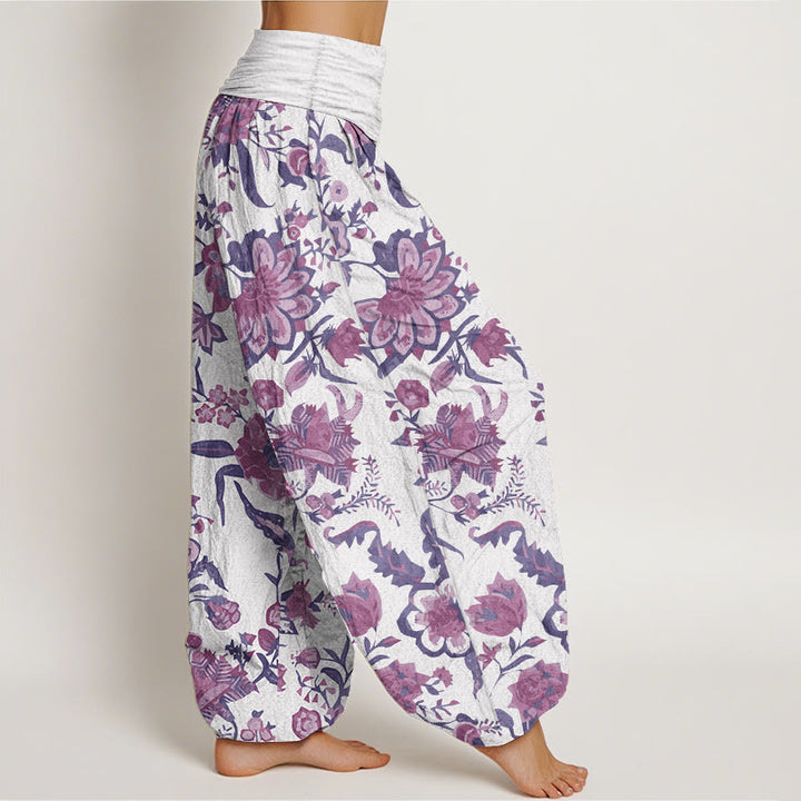 Buddha Stones Pure Cotton Sunflower Pattern Women's Elastic Waist Harem Pants - image 7